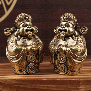 Statue du dieu de la richesse en laiton, ornement pour la maison, le bureau, décoration de bureau, figurine artisanale du nouvel an chinois - Product Image 3