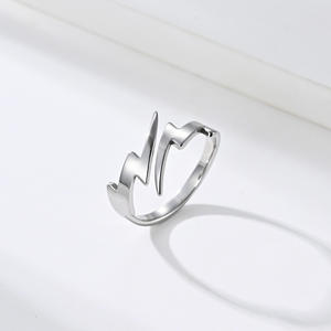 Men's Lightning Shape <b>Titanium</b> Steel <b>Ring</b> Punk Hip Hop Style Index Finger <b>Ring</b> Gift Jewelry - Product Image 4