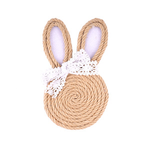 Posavasos de Ramio Hechos a Mano con Diseño de Conejo de Pascua, Aislantes del Calor, para Decoración de Mesa en Fiestas, Suministro al por Mayor Directo de Fábrica DAMAI - Product Image 3