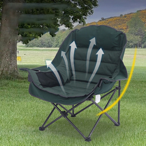 Heavy Duty Padded Outdoor Chair Folding Oversized Camping Chairs with with Cup Holder and Carry Bag Thickened Moon Chair - Product Image 6