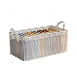 Transparent Pvc Steel Frame Clothing <b>Storage</b> <b>Box</b> Rectangle Foldable <b>Drawer</b> Type Wardrobe Organizer Solid Color Spring 2024 - Product Image 4