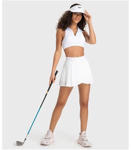 Set rok tenis wanita, rok tenis dan topdua potong, pakaian kebugaran Gym, rok tenis Golf, vendor rok 2024 - Product Image 4