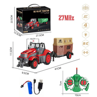 Jouet de tracteur agricole en métal 4CH avec télécommande et chargeur - Véhicule RC électrique à l'échelle 1/24