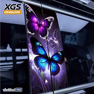 Autocollants de protection imperméables pour pilier B personnalisés, 2 pièces, papillons et fleurs créatifs - Product Image 1
