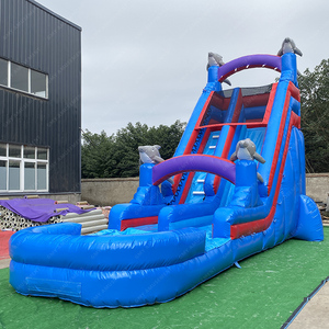 Trượt Nước Bơm Hơi Dùng Trong Thương Mại Sân Sau Thiết Kế Hình Cá Mập Giá Hợp Lý Cho Người Lớn - Product Image 4