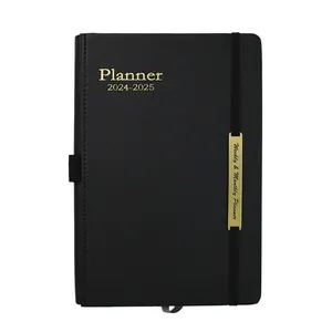 Benutzer definierte A5 Hardcover 2024 Kalender Promotion Black Notebook Pu Notebook