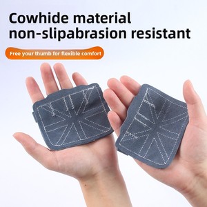 Gants de musculation à 4 doigts – Respirants, antidérapants, absorbant les chocs – Paume en cuir pour haltères, barres, tractions, gym – Hommes - Product Image 1