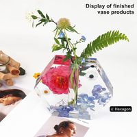 Moule en silicone pour pot de fleurs hydroponique, moule en résine pour vase, moule de moulage en résine époxy avec tubes floraux pour fleuristes et décoration intérieure