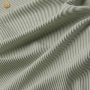 Offre Spéciale 2*2 petite <span class=keywords><strong>rayure</strong></span> tissu côtelé 250g Polyester ammoniac femmes Stretch bas t-shirt fil Pit bande tissu - Product Image 5