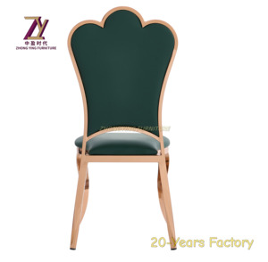 Sillas de comedor apilables con marco dorado de lujo para uso general, muebles de boda de alta calidad - Product Image 5