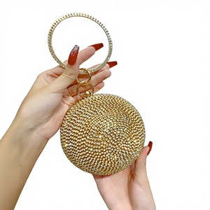 Dinner Women's Clutch <b>Bag</b> With Accents PU Material Polyester <b>Small</b> Size Round Ball for Daily Use Tanjing - Product Image 1