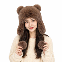 Chapeau en fourrure de renard doublé de fourrure de mangoustan avec queue, chapeau d'hiver épaissi avec cache-oreilles, chapeau Lei Feng en fourrure de vison américain