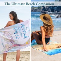 Serviette de Plage Cloudland Extra Large 250 GSM Super Absorbante Légère Portable avec Logo Personnalisé
