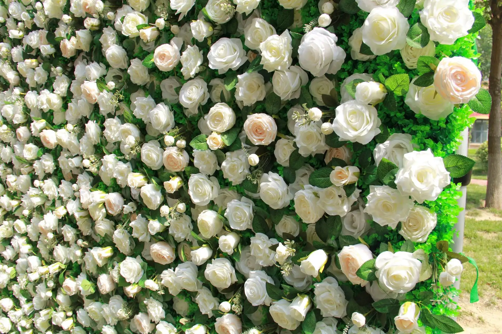 Fondos de fotografía Floral de Rosa Blanca artificial flores de boda decoración de pared foto de fondo decoración de fiesta de cumpleaños