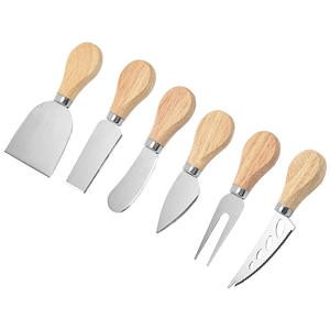 Juego de <span class=keywords><strong>Cuchillos</strong></span> para Queso de Lujo, 4 Piezas, con Mango de Madera, Incluye Cuchillo Tipo Pala, Mini Tenedor y Cuchara - Product Image 5
