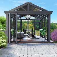 Portes et fenêtres personnalisées Serre de jardin pour plantes Solarium Verre à faible émissivité Cour en aluminium Véranda extérieure