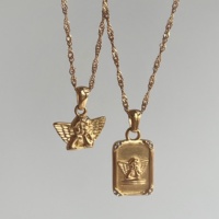 Collar con Colgante de Ángel Cupido de Acero Inoxidable Chapado en Oro de 18k, Resistente al Deslustre, Joyería Impermeable para Mujer, Nuevo Modelo de Verano 2022 de Dazan