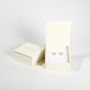 PackSecret MOQ 1Piece Custom Logo Beige <b>Book</b> Type Jewelry Gift Boxes Magnetic Closure Jewelry <b>Box</b> with Foam - Product Image 1