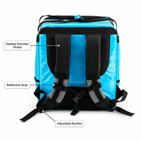 Sac isotherme personnalisé OEM en bâche imperméable, grande taille 43x43x47cm, doublure en feuille d'aluminium, mousse, sac de livraison alimentaire en gros