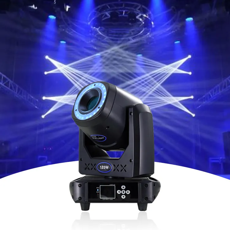 DJ disko Mini DMX512 LED 120W noktasal ışın demeti hareketli kafa lambaları Gobo projektör sahne aydınlatma