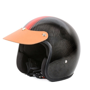 Stylish motorcycle helmet with detachable leather brim, <b>retro</b> electric scooter helmet brim, motorcycle helmet accessories. - Product Image 3