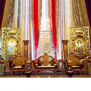 โครงสร้างเวทีจารอกาสุดอลังการสำหรับงานแต่งงานอินเดีย  ตกแต่งเวทีงานแต่งงานอินเดีย  ผู้ผลิตชุดเวทีงานแต่งงานแบบเอเชีย - Product Image 1
