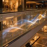 Écran LED transparent pour la publicité sur les balustrades en verre des centres commerciaux