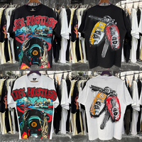 T-shirt Streetwear Life Hustler pour Homme, Manches Courtes, Tricoté 100% Coton, Imprimé Lettres Graphiques, Col Rond, Coupe Ample, Écologique