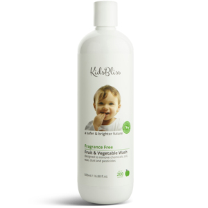 KidsBliss Fruit and Vegetable Wash 500ml Fragrance Free -Baby Use - Chemical Free-Australian Made-Pure Natural