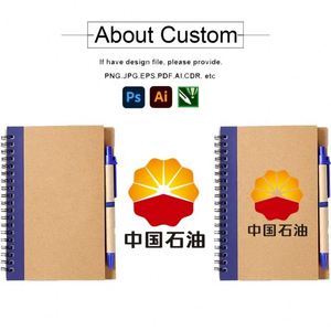 Wsy562 Double Metal Spiral Eco Book Coil With Paper Pen Recyclable Elastic Band Notebook for Promotion Gift - Product Image 2