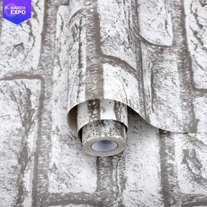 Muro della carta da parati del mattone bianco di <span class=keywords><strong>pietra</strong></span> strutturato autoadesivo della decorazione domestica della camera da letto del pvc 3d delle filippine - Product Image 1
