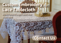 Nappe de table élégante en polyester et soie, grande taille, broderie florale, dentelle soluble dans l'eau, pour la décoration intérieure