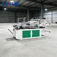 Machine de fabrication de sacs en plastique à double couche haute vitesse pour sacs de courses en HDPE LDPE avec thermoscellage et découpe à froid