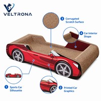 Griffoir pour chat en carton ondulé, modèle voiture de sport rouge décapotable, pour l'intérieur, vente en gros