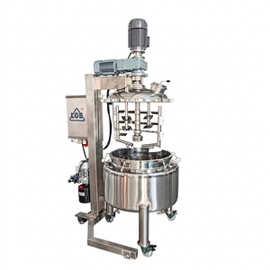 Tanque Mezclador Homogeneizador al Vacío Móvil de Acero Inoxidable de 100L con Elevación Hidráulica para Crema Cosmética Industrial, Loción y Champú - Product Image 1