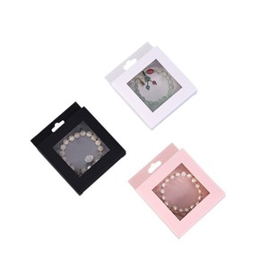 Square Jewelry Display Box 9x9 Paperboard With Window Dustproof Storage Packaging For Bracelets Necklaces - Product Image 3