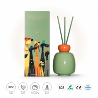 Diffuseur de parfum sans flamme ni alcool 220ml, huile essentielle de coco douce, bâtonnets en rotin naturel longue durée