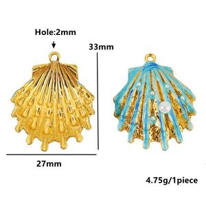 Pendentif Coquillage Fleur de Queue de Poisson Thème Océan en Acier Inoxydable pour la Fabrication de Bijoux DIY (Bracelets, Colliers, Boucles d'Oreilles) - Product Image 2