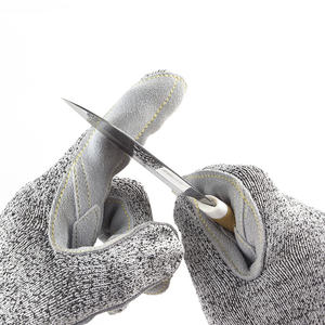 Couro Proteção Pessoal Splicing HPPE Corte Luvas Resistentes - Product Image 6