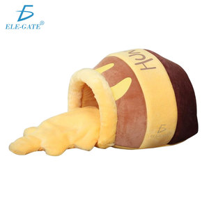 Coussin pour animaux Ele-Gate Honey Jar pour chats et chiens, sac de couchage en peluche douce avec intérieur chaud, lit confortable pour animaux - Product Image 2