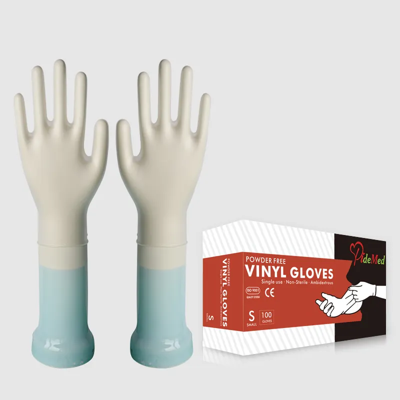 Lateks ücretsiz tek kullanımlık iş glovees PVC vinil açık renk üreticileri çin