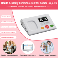 Système de télésanté intelligent 4G avec bouton d'appel SOS, détection de chute, suivi du sommeil, réveil, appel téléphonique automatique, application de soins pour personnes âgées à domicile ou en hôtel