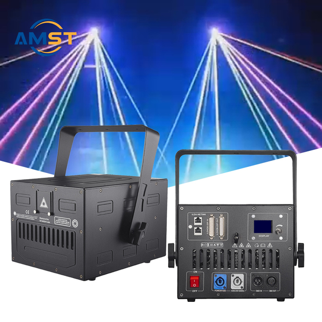 10W RGB Laser Light Updated Moving Lights Cartoon Animation Beam Scanner for Stage Disco Party Wedding Lighting ILDA Spot