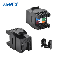 180 °   Prise Keystone RJ45 avec cache anti-poussière, module de prise Ethernet CAT5e UTP pour câblage réseau structuré à domicile ou au bureau