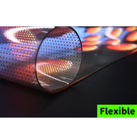 TOPLED panneau de voiture mur enroulable cristal rgb maille flexible écran de verre taxi transparent voiture lunette arrière led film d'affichage pour verre