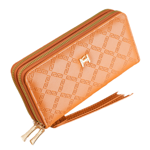 กระเป๋าสตางค์หนังนิ่มสำหรับผู้หญิง, กระเป๋าใส่เหรียญมีซิปสองชั้นกระเป๋าถือหนังโพลีเอสเตอร์สำหรับสุภาพสตรี - Product Image 4