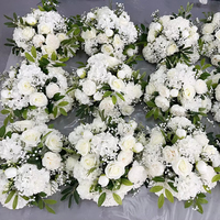 Romantis putih mawar sutra & Hydrangea bola pernikahan Centerpiece & meja dekorasi bunga untuk bunga buatan