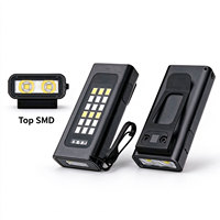 Mini lampe de travail LED rechargeable, lampe torche SMD, 500 Lumen, Turbo, blanc, rouge, vert, étanche, pour réparation d'urgence en extérieur