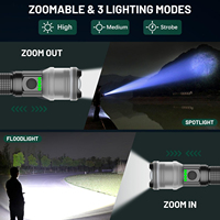 Projecteur tactique LED haute puissance 500m, rechargeable par USB, étanche, faisceau réglable, commande en gros, étiquette privée personnalisée C5