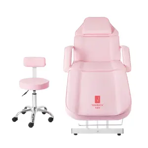 Rosa Mesa De Masaje Con Banco Silla Reclinable Equipo de belleza Caliente